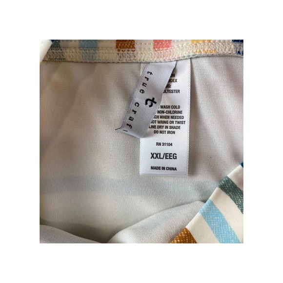 Belk Cream Multi Stripe High Waisted Bikini Bottoms Swimsuit Bottoms XXL - Picture 2 of 4